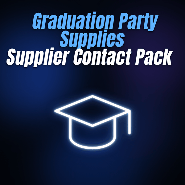 Graduation Party Supplies Supplier Contact Pack