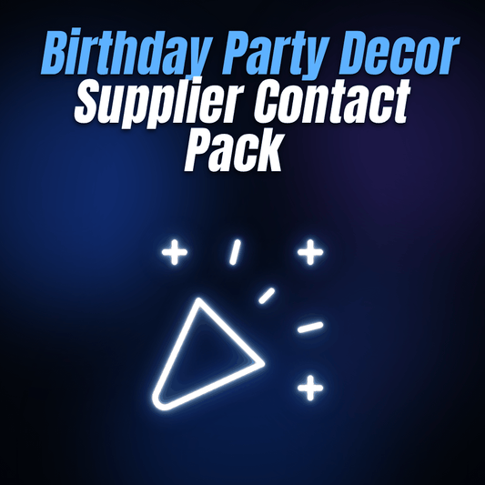 Birthday Party Decor Supplier Contact Pack